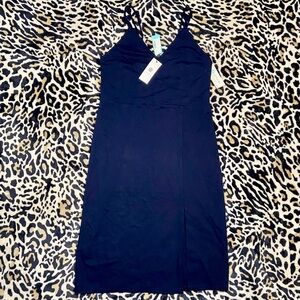NWT! SOCIALITE navy blue fitted midi , L
